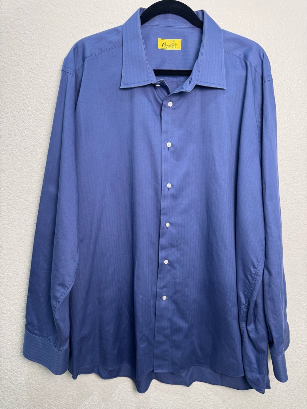 Cavallini Boutique Men’s Blue Faint Stripe Shirt 100% Cotton Made Italy